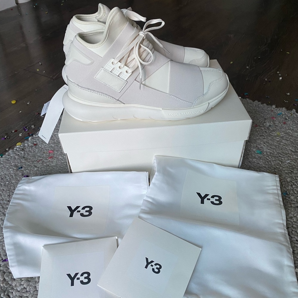 Y3 Qasa High white shoes 9-10